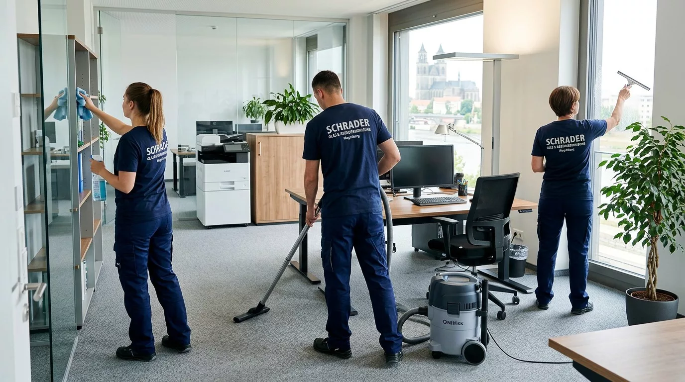 Schrader Glas & Gebäudereinigung – Büroreinigung in Magdeburg durch professionelles Reinigungsteam
