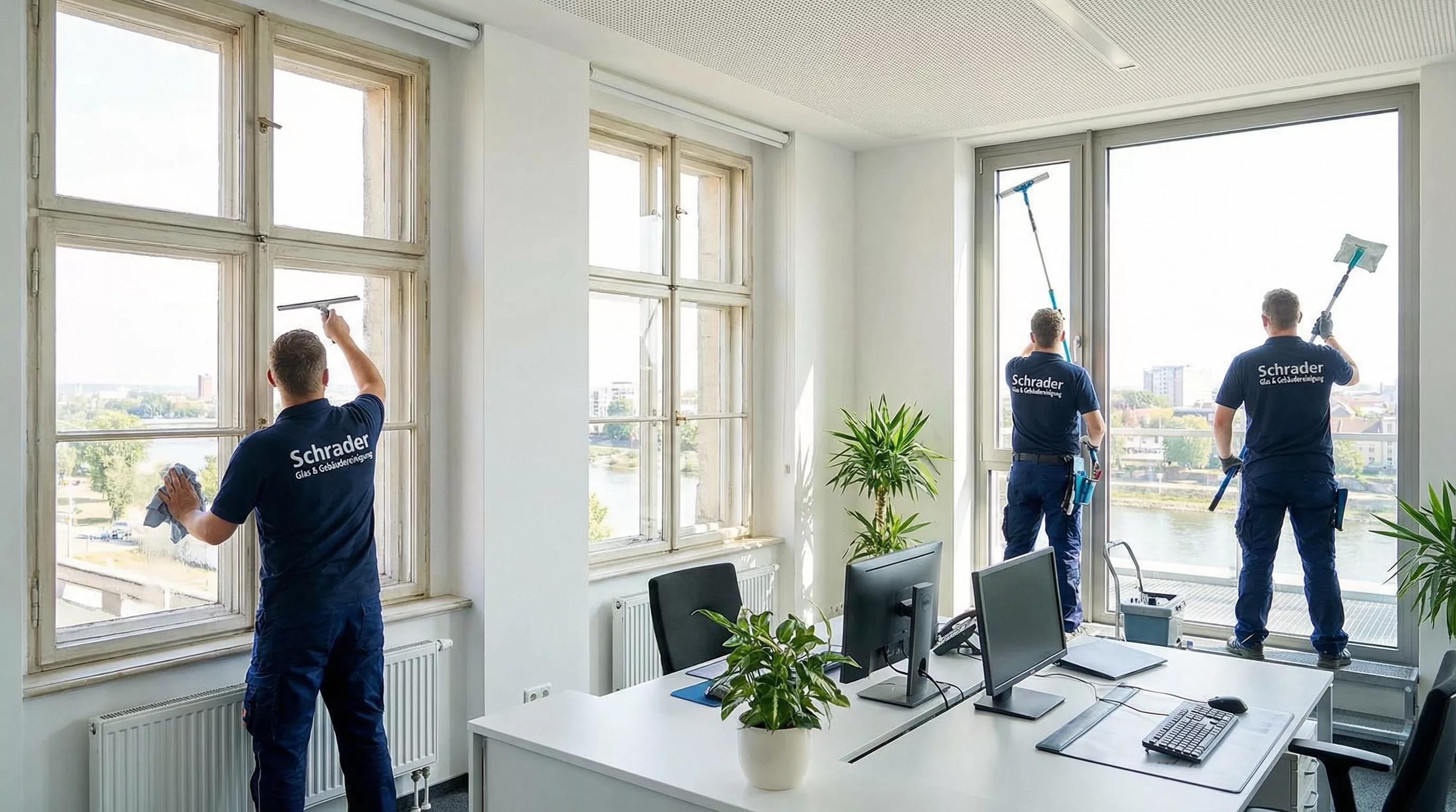 Professionelle Fensterreinigung in Buckau – Fensterputzer reinigt Glasscheiben streifenfrei Professionelle Fensterreinigung in Buckau – Fensterputzer reinigt Glasscheiben streifenfrei