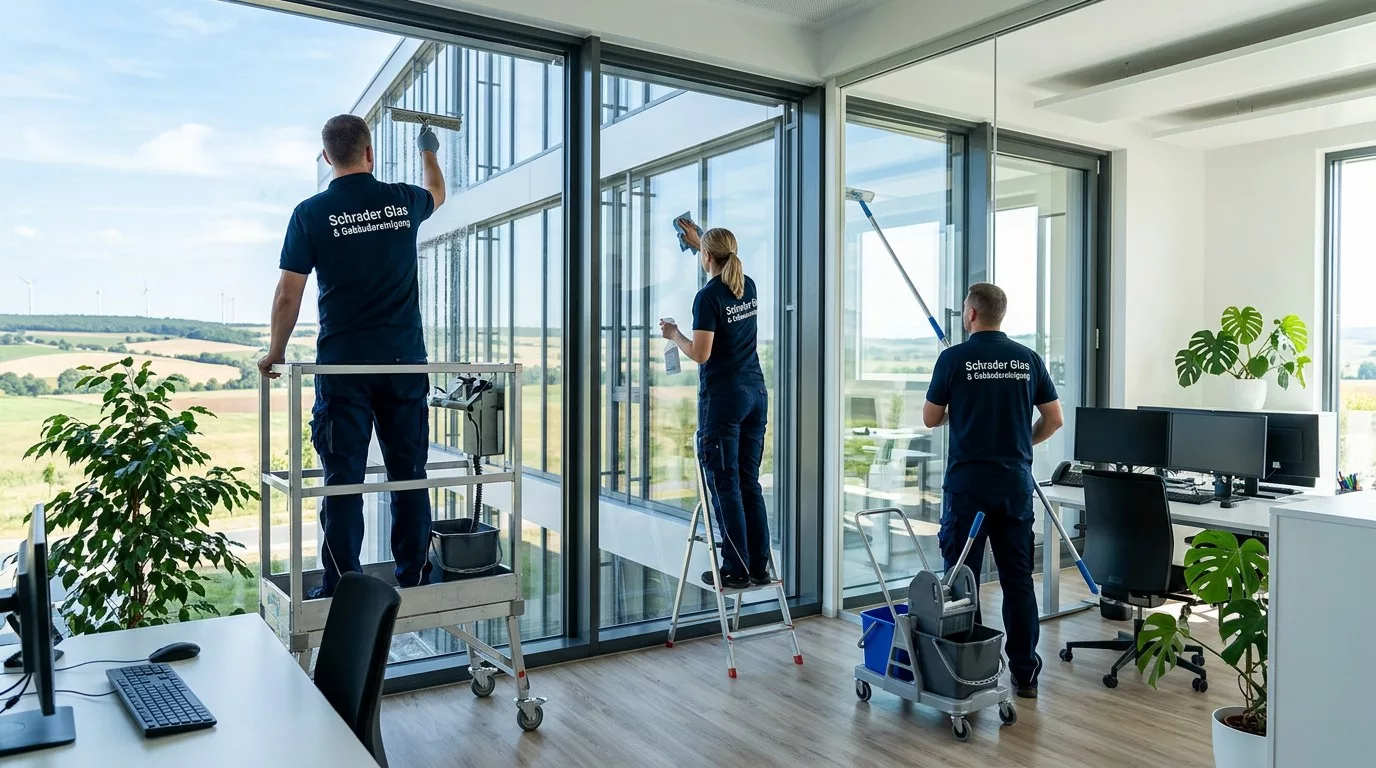 Professioneller Fensterputzer in Magdeburg – Fachkraft reinigt Fenster streifenfrei innen und außen