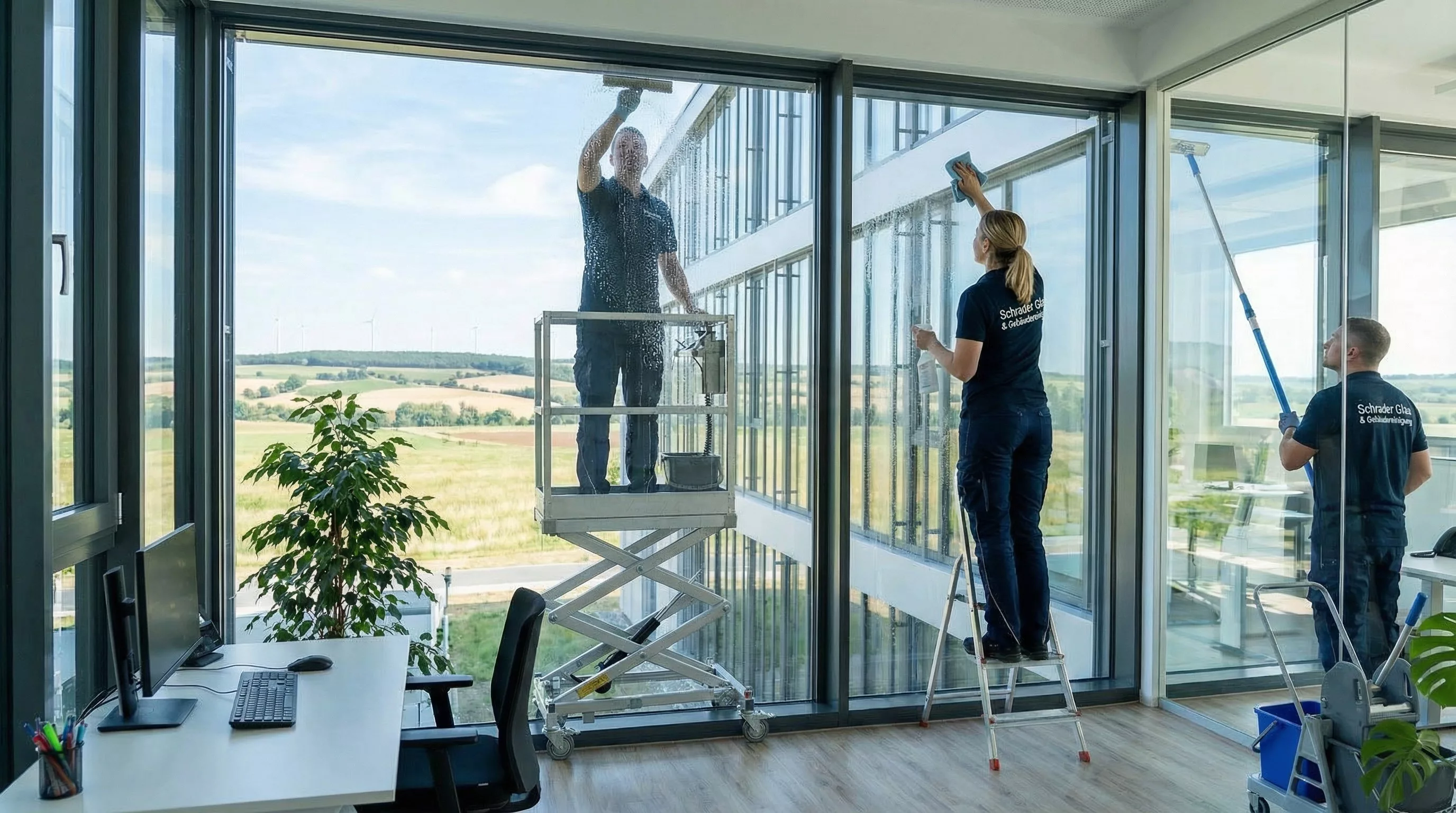 Schrader Glas & Gebäudereinigung – Fensterputzer in der Hohen Börde reinigt Scheiben professionell und streifenfrei